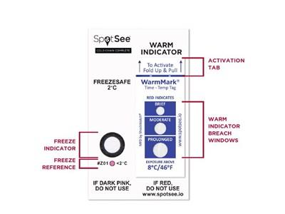 ColdChain Complete 2°-8°C - 100 stk./pk., Freeze & 3 window warm indicator card