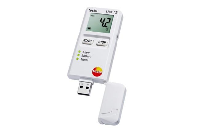 Testo 184-T2 temp.datalog. USB, NFC overførsel, batteri