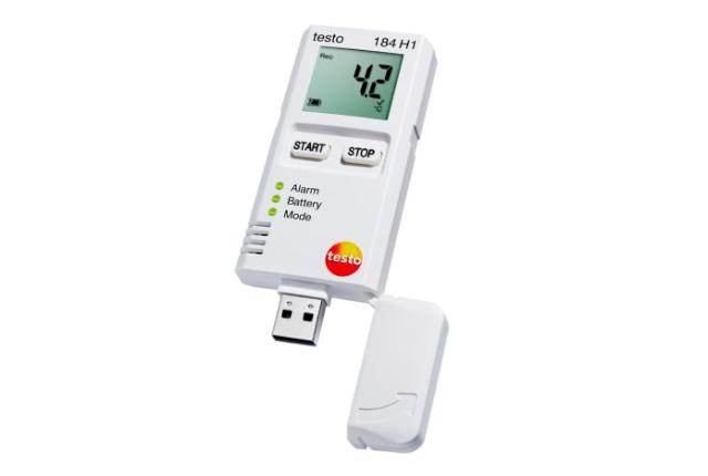 Testo 184-H1 fugt/temp datalog,USB,NFC overførsel,batt.